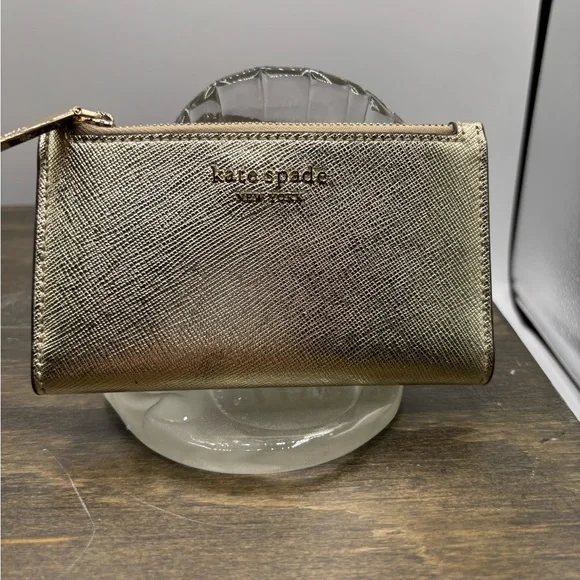 Kate Spade Gold Wallet with Metallic Finish